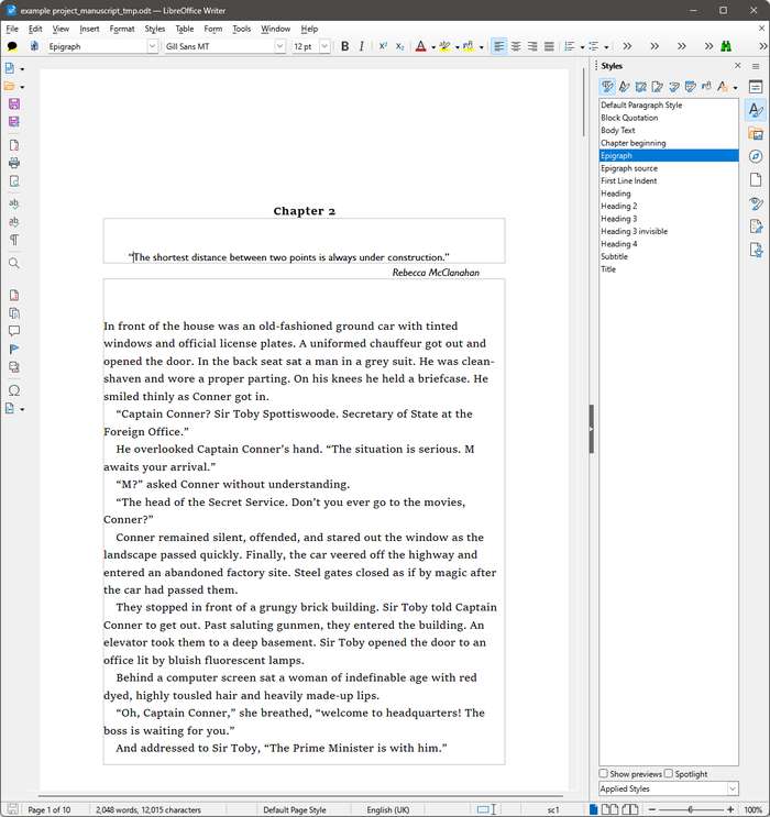 LibreOffice Writer screenshot