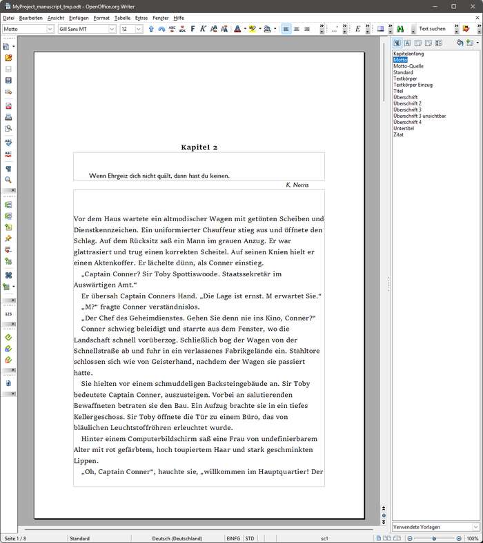 OpenOffice Writer Screenshot