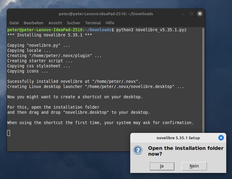Beispiel (Linux Mint Eingabeaufforderung)