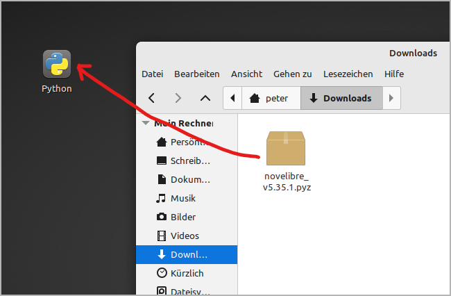 Beispiel (Linux Mint Cinnamon Desktop)