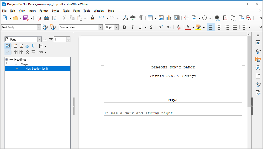 Libreoffice screenshot