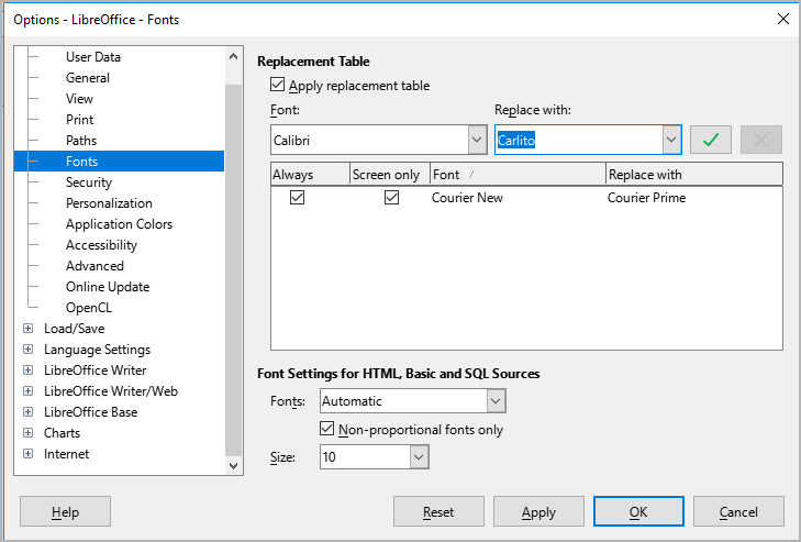 LibreOffice screenshot